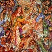 نخ ونقشه تابلو فرش دستبافت هنرمندان ایرانی محمدی نیک فرجام